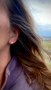 Blue Spinel and Silver Studs