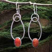 Load image into Gallery viewer, Orange Coral Earrings