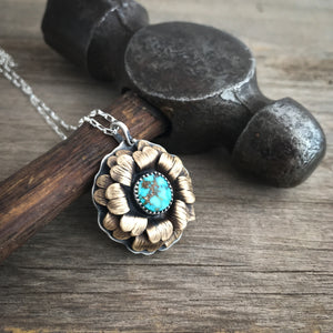 Golden Turquoise Bloom Necklace