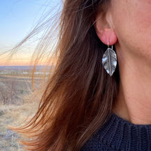 Load image into Gallery viewer, Silver Leaf Earrings