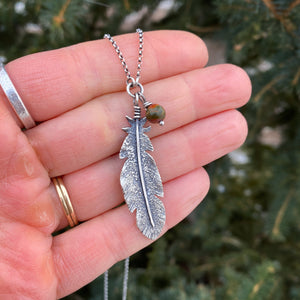 Frosted Feather Necklace